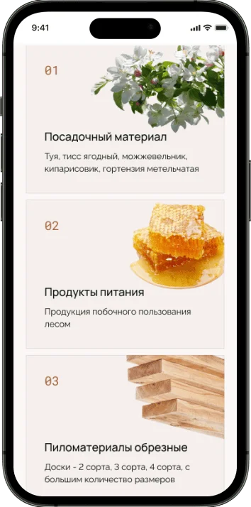 Мобильная версия Borisov forestry enterprise, экран 2